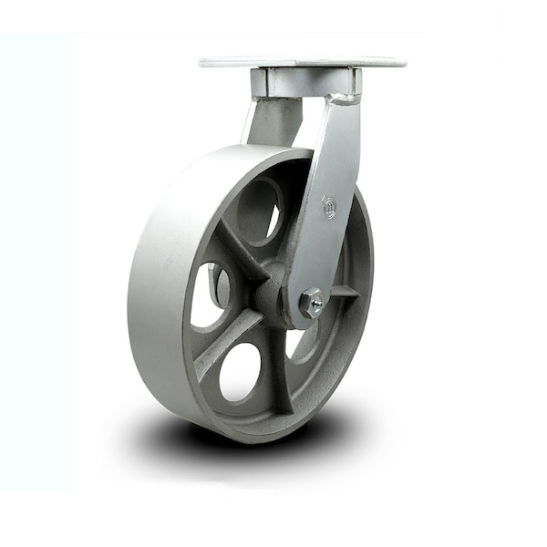 10 Inch Heavy Duty Red Semi Steel Cast Iron Wheel Swivel Caster with Swivel Lock